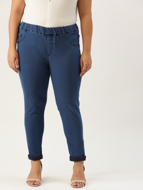 

Sztori Plus Size Women Blue Skinny Fit Denim Jeggings