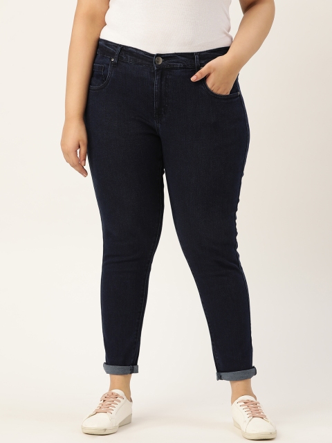 

Sztori Women Navy Blue Staple Slimming Fit Mid-Rise Plus Size Clean Look Jeans