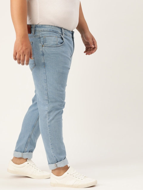 

Sztori Plus Size Men Blue Skinny Fit Mid-Rise Clean Look Stretchable Jeans