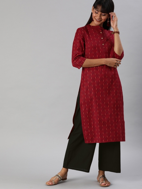 

Anouk Women Red & Black Printed Kurta with Palazzos