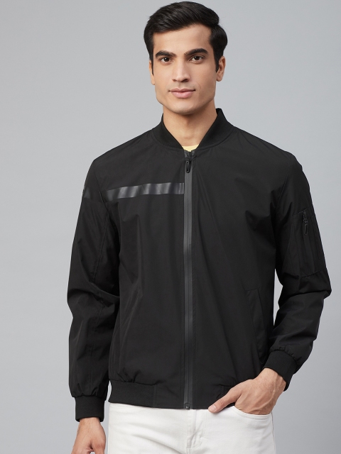 

Blackberrys Men Black Solid Slim Fit Bomber Jacket