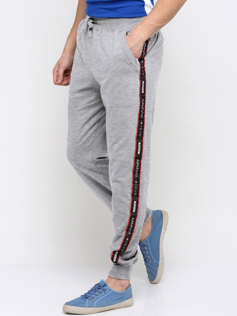 

Maniac Men Grey Melange Solid Joggers