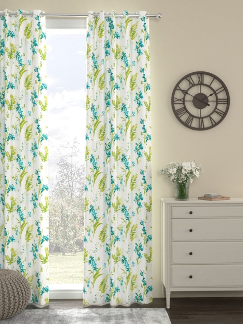 

ROSARA HOME White & Green Printed Single Long Door Curtain