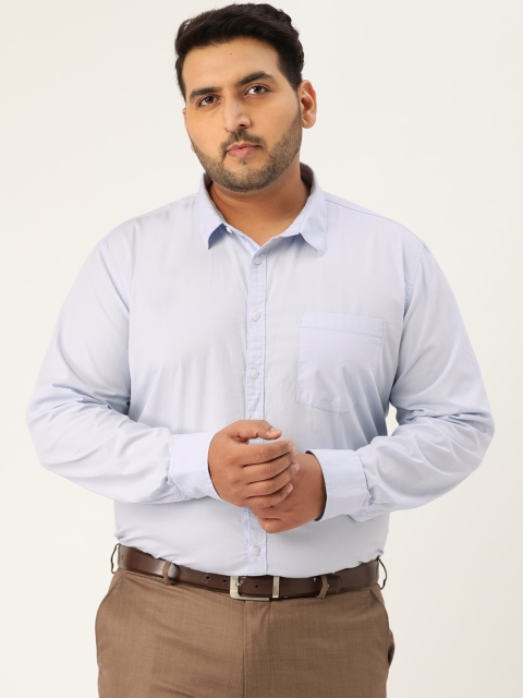

Sztori Plus Size Men Blue Regular Fit Solid Formal Shirt