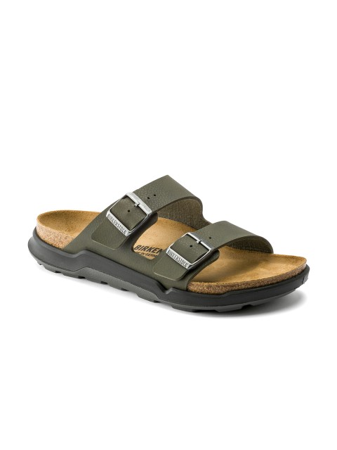 

Birkenstock Men Olive Green Arizona Birko-Flor Solid Regular Width Comfort Sandals