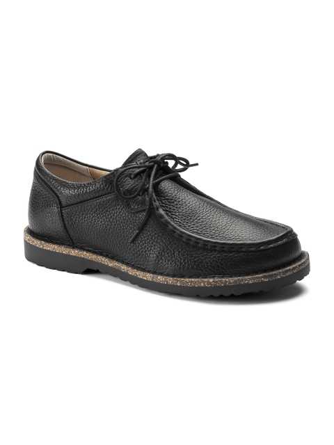 

Birkenstock Men Black Pasadena Natural Regular Width Leather Orthotic-Friendly Derbys