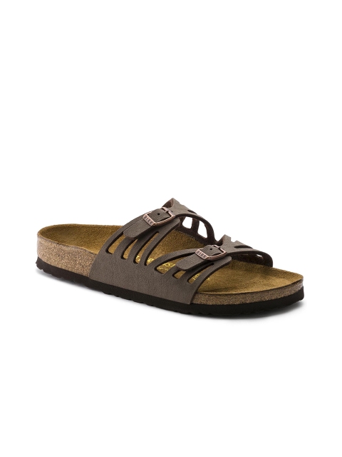 

Birkenstock Women Coffee Brown Granada Birko-Flor Open Toe Narrow Width Flats