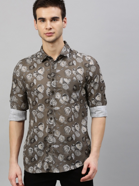 

Anouk Men Brown & Beige Regular Fit Printed Casual Shirt