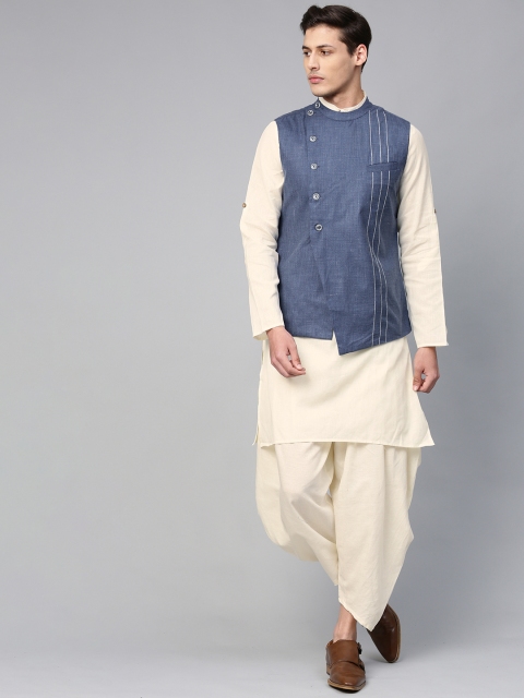 

Anouk Men Beige Regular Kurta with Dhoti Pants