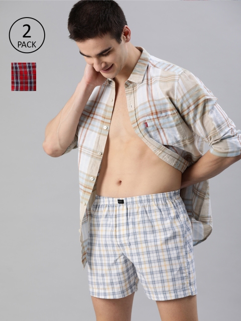 

Mast & Harbour Men Pack of 2 Checked Boxers MNH-BOX-2PP-003A, White