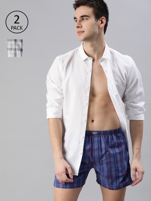 

Mast & Harbour Men Pack of 2 Checked Boxers MNH-BOX-2PP-004A, White