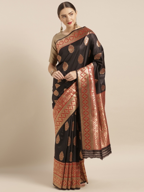 

VASTRANAND Black Silk Blend Woven Design Banarasi Saree