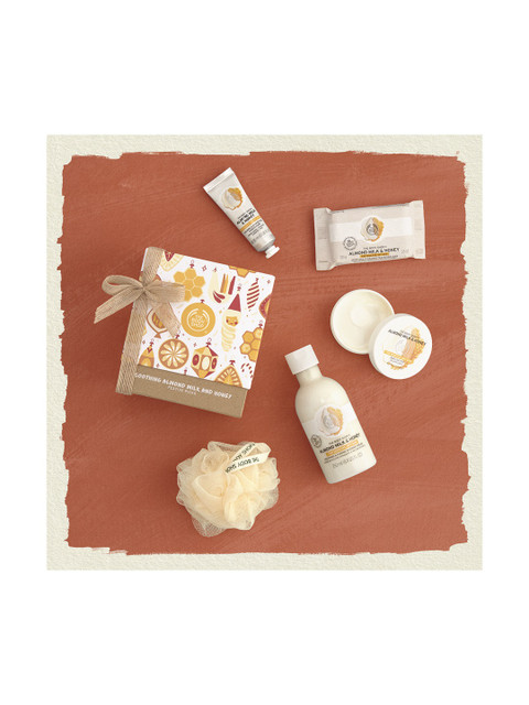 

THE BODY SHOP Unisex White Soothing Almond Milk & Honey Bath and Body Gift Set