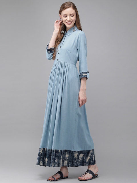 

Anouk Women Blue Solid Maxi Dress