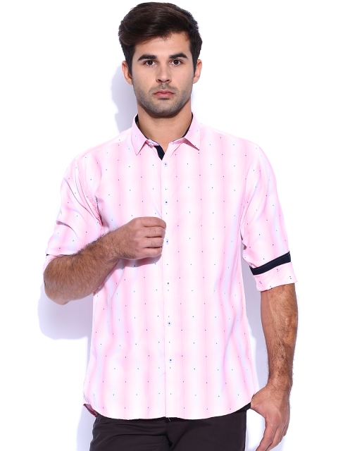 

Independence Pink Printed Slim Smart Casual Shirt