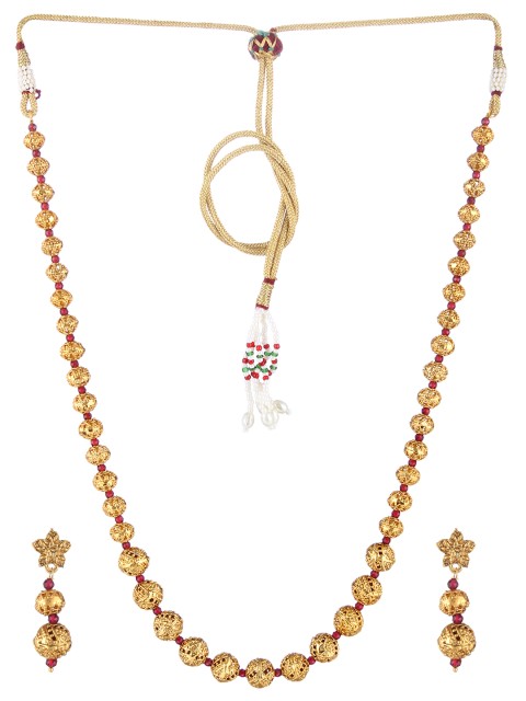 

Adwitiya Collection Copper Gold-Plated Antique Necklace