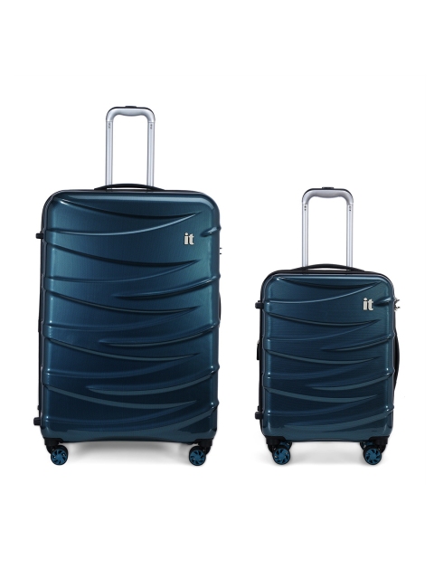 

IT luggage Set of 2 Blue Solid Tidal Hard-Sided Trolley Suitcases