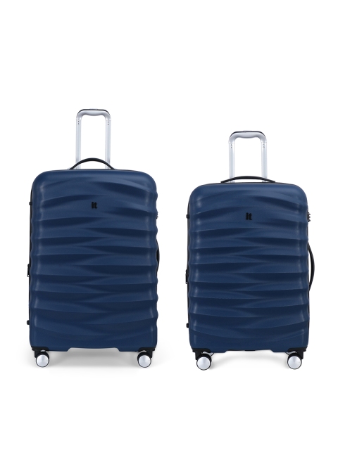 

IT luggage Set of 2 Blue Solid Tidal Hard-Sided Trolley Suitcases