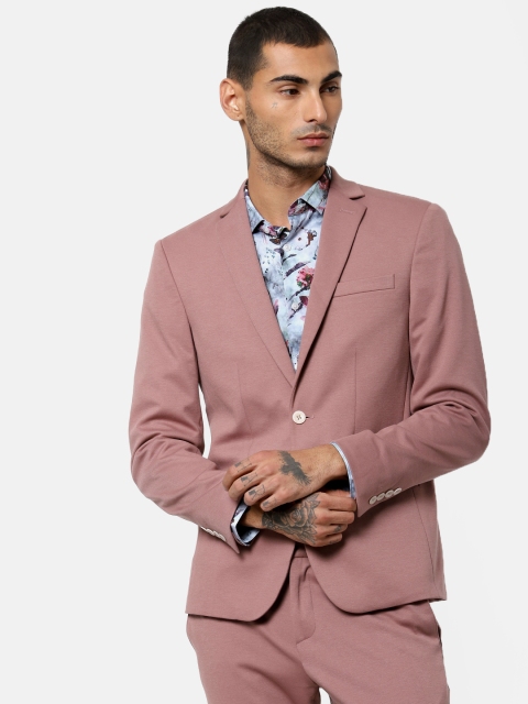 

Jack & Jones Mauve Premium Slim Fit Solid Single-Breasted Casual Blazer