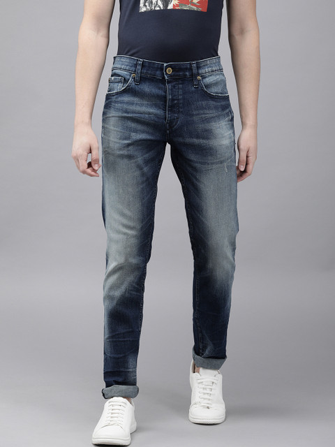 

Jack & Jones Men Blue Glenn Slim Fit Low-Rise Mildly Distressed Stretchable Jeans