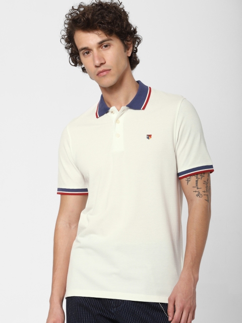

Jack & Jones Men White Solid Polo Collar T-shirt