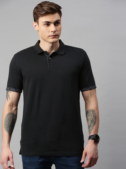 

Jack Jones Men Black Solid Polo Collar Pure Cotton T-shirt