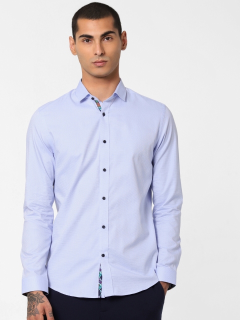 

Jack & Jones Men Blue Self Design Slim Fit Casual Shirt