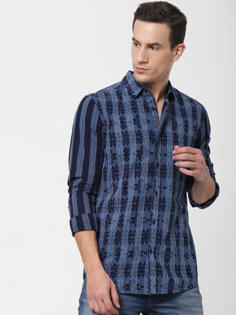 

Jack & Jones Men Blue Slim Fit Printed Casual Shirt