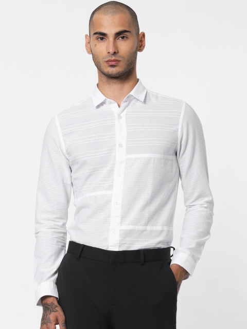 

Jack & Jones Men White Regular Fit Striped Casual Shirt