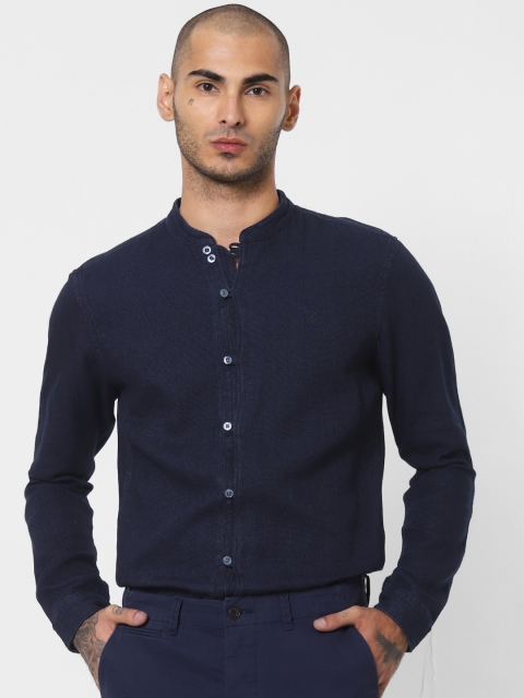 

Jack & Jones Men Navy Blue Regular Fit Solid Smart Casual Shirt