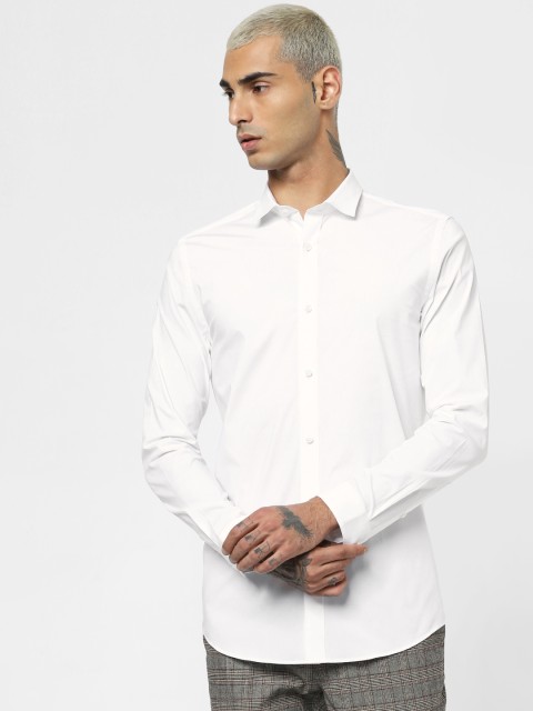 

Jack & Jones Men White Solid Slim Fit Casual Shirt