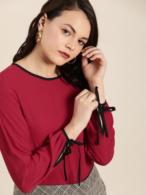 

her by invictus Women Red Solid Regular Top