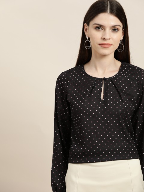 

her by invictus Women Black & Grey Printed Top