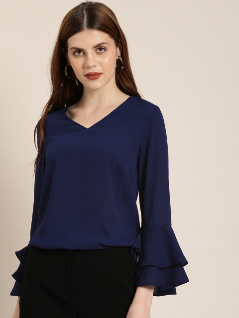 

her by invictus Women Navy Blue Solid Top