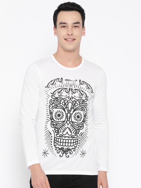 

Unisopent Designs Men White & Black Printed Round Neck T-shirt