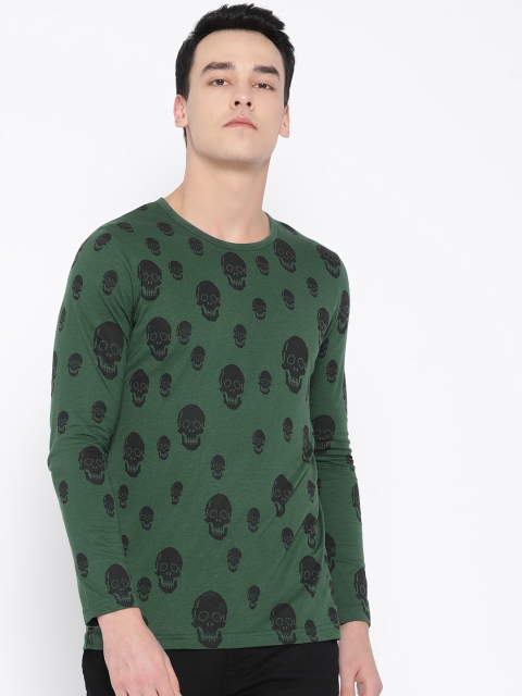 

Unisopent Designs Men Green & Black Printed Round Neck T-shirt