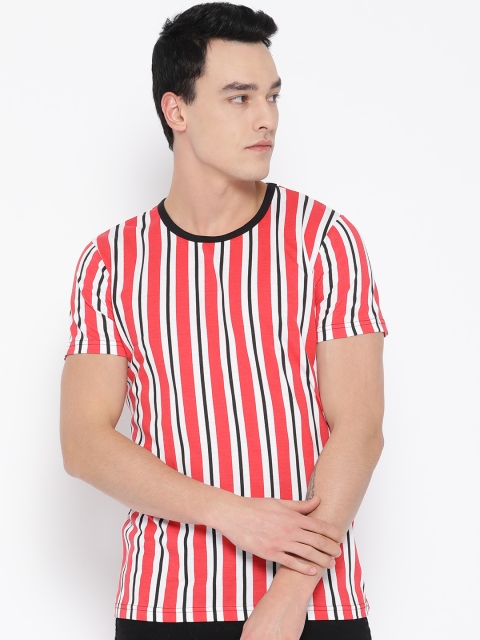 

Unisopent Designs Men Red & White Striped Round Neck T-shirt