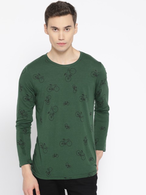 

Unisopent Designs Men Green & Black Printed Round Neck T-shirt