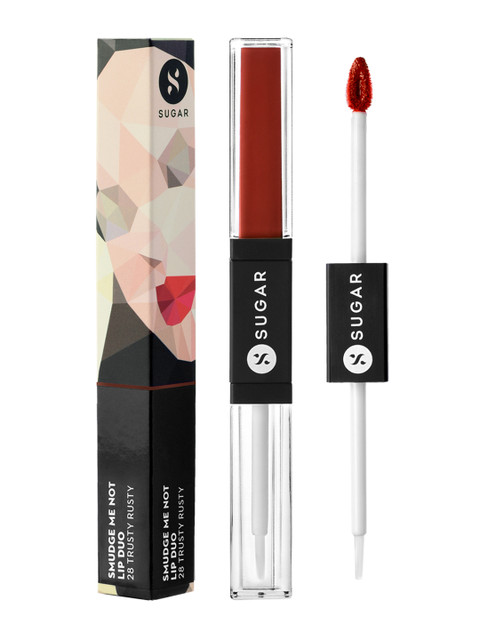 

SUGAR Cosmetics Smudge Me Not Lip Duo - 28 Trusty Rusty, Red