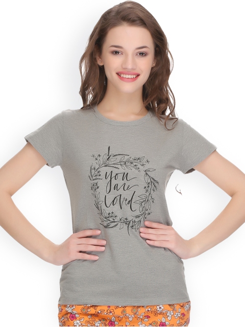 

Clovia Grey Printed Lounge Top LT0070P01