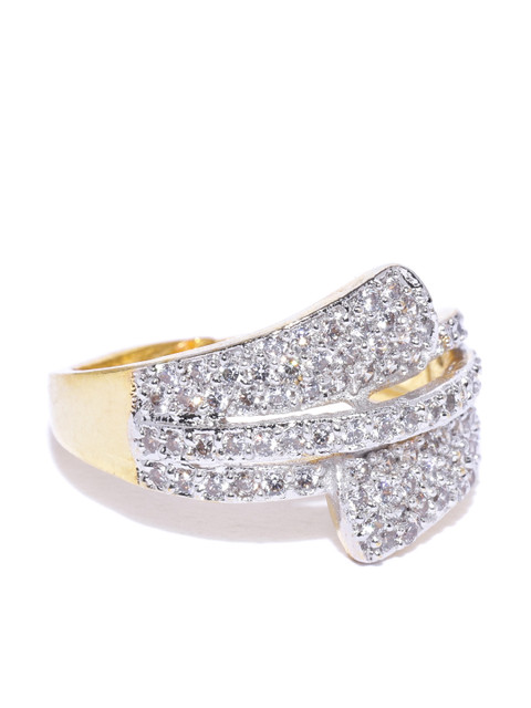 

Priyaasi Gold-Plated Handcrafted Stone-Studded Adjustable Finger Ring