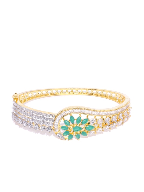 

Priyaasi Green Gold-Plated Stone-Studded Handcrafted Bracelet