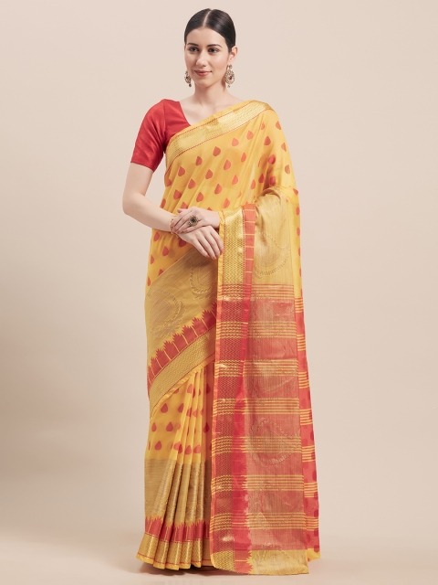 

Viva N Diva Yellow & Red Art Silk Woven Design Banarasi Saree