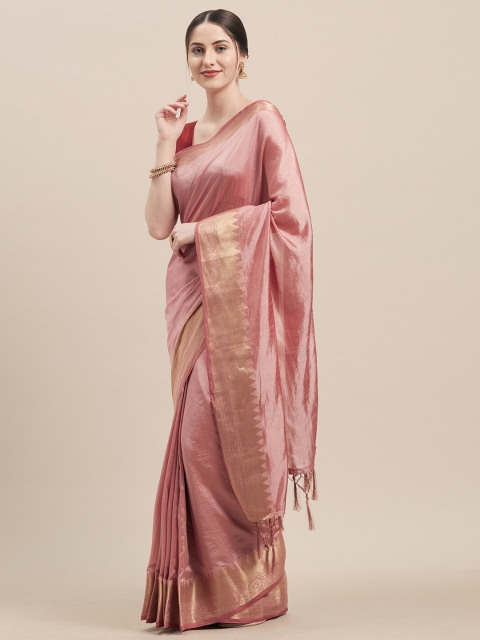 

Nanda Silk Mills Pink Solid Saree