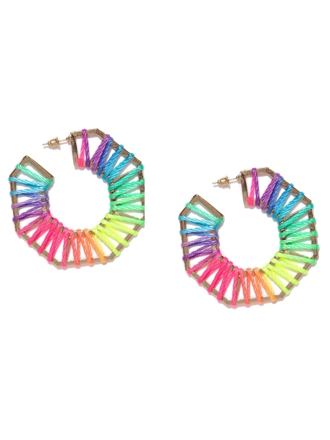 

ToniQ Multicoloured Geometric Hoop Earrings, Multi