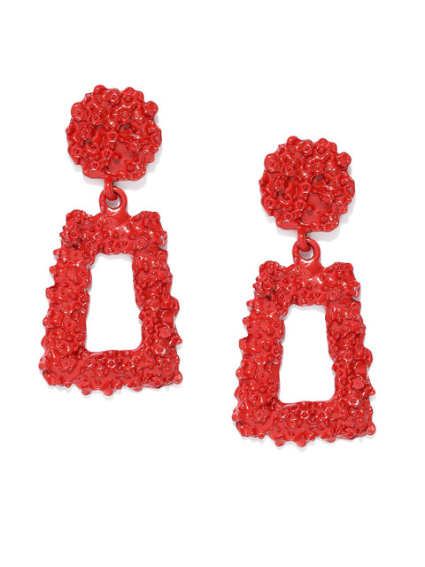 

ToniQ Red Contemporary Drop Earrings
