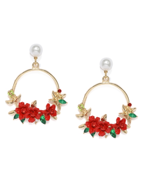 

ToniQ Multicoloured Circular Drop Earrings, Multi