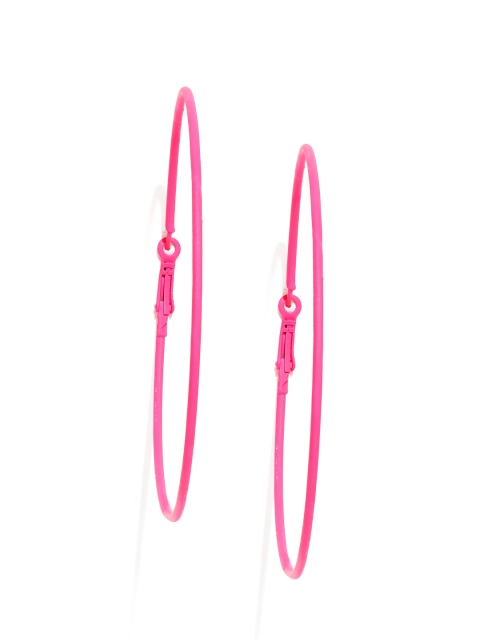 

ToniQ Pink Circular Hoop Earrings
