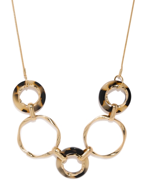 

ToniQ Women Gold-Toned & Brown Ring Necklace