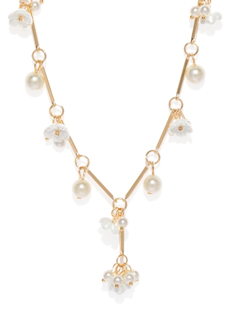 

ToniQ Gold-Toned & White Minimal Necklace